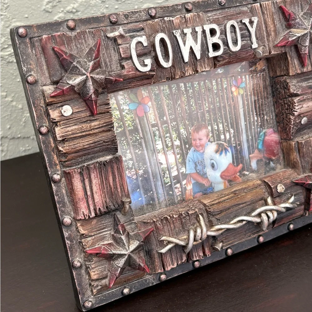 Picture Frame 4” x 6” Red Shed Home & Gifts Western/Rustic Theme “Cowboy”